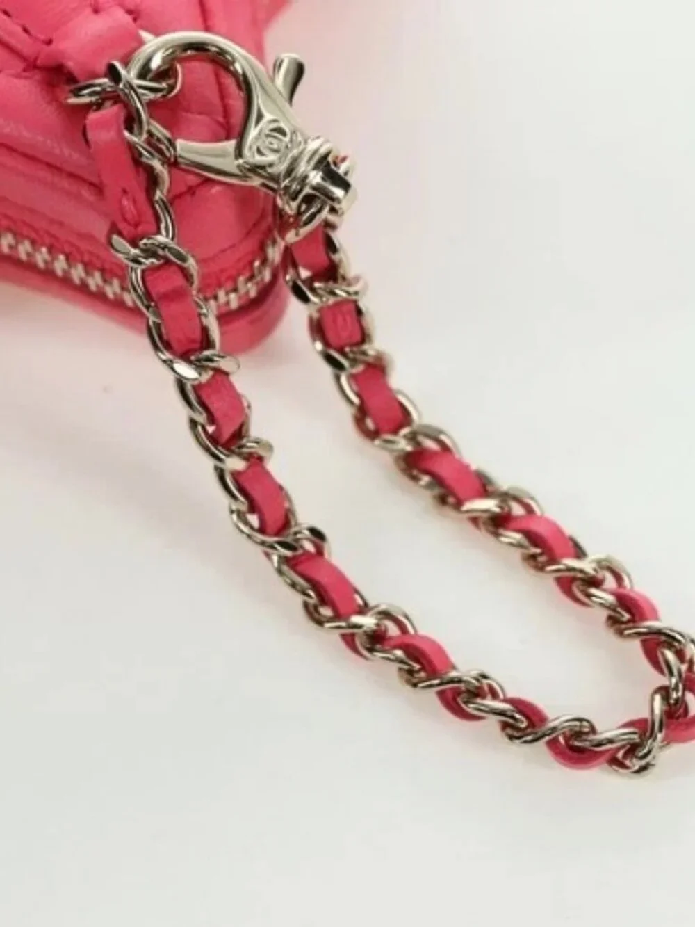 CHANEL Matelasse Star Bag Charm Lamb Skin Pink Gold CC Auth YKZ1175SAM